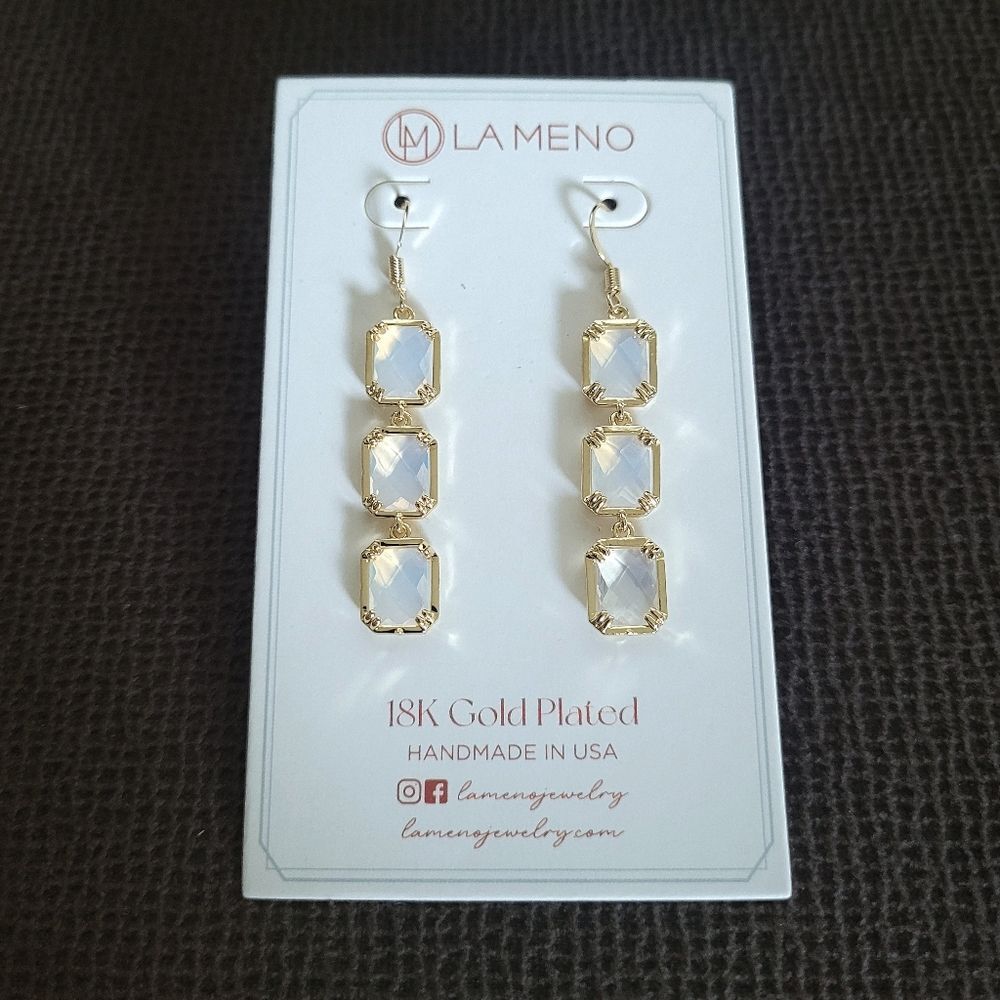 La Meno Rectangle Trio3️⃣ Drop Earrings - Picture 3 of 16